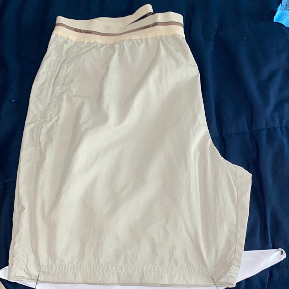 Helmut Lang Cream Flat Front Men Shorts